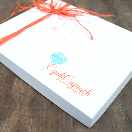 Glossy White Box with 2 Color Logo